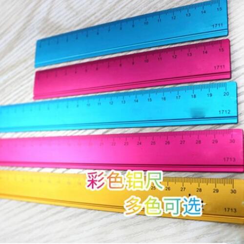 High Quality 15cm 20cm 30cm Aluminum alloy Ruler Metric Rule Precision Measuring Tool Learning office Stationery