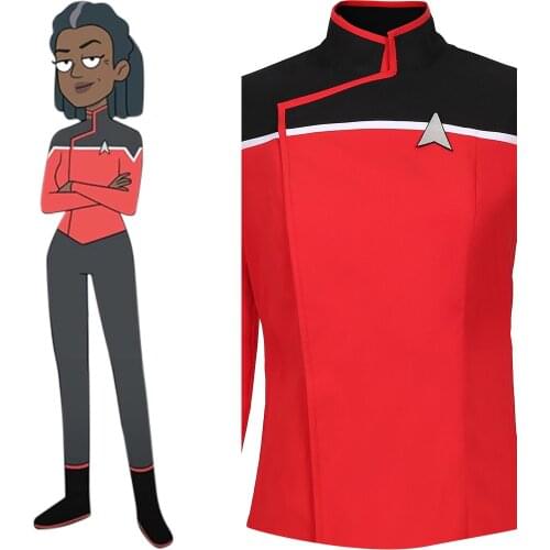 NEW Star Cosplay Trek Lower Decks Season 1 Cosplay Costume Women Uniform Red Coat Halloween Carnival Jacket Costume