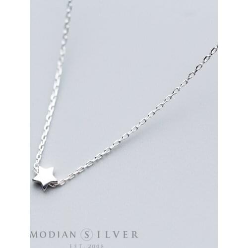Modian New Sale Simple Cute Lucky Star Pendant Necklace for Women 925 Sterling Silver Small Stars Korean Style Fine Jewelry