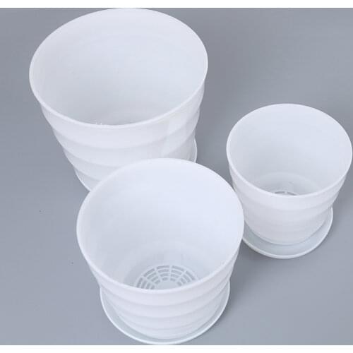 1Pcs Creative Plastic Eco-friendly Colourful Mini Round Plant Flower Pot Garden Home Office Decor Planter