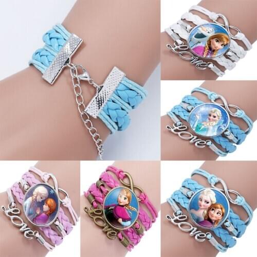 1pcs/lot Elsa Anna Princess Party gift Bracelet Supplies Elsa Anna Girl Friends small gift Birthday Family Party Decor