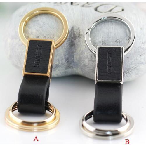 2 loops carabiner keychain key ring genuine leather hanging key chain key holder high quality chaveiro llaveros hombre