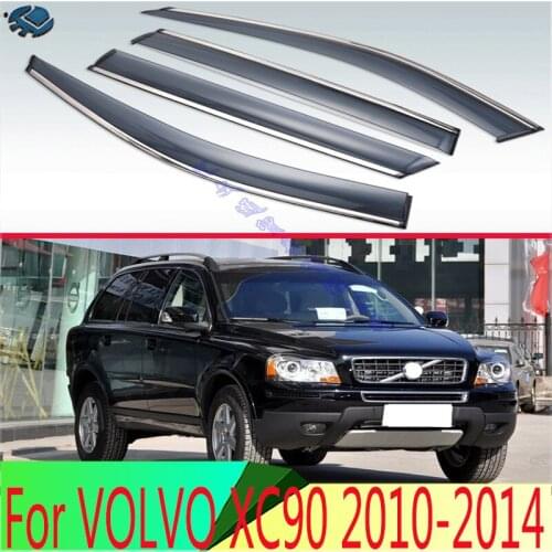 For VOLVO XC90 2010 2011 2012 2013 2014 Plastic Exterior Visor Vent Shades Window Sun Rain Guard Deflector 4pcs