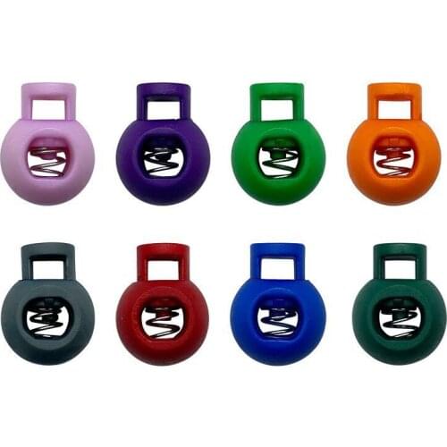 5pcs/bag Color Spring Buckle Plastic Round Single Hole Buckle Coat Windbreaker Drawstring Elastic Adjustment Pig Nose Buckle