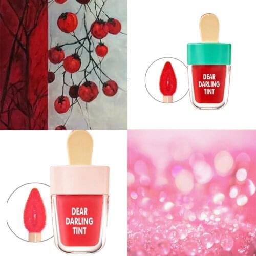5pcs/set Korean Style Cute Ice Cream Lip Tint Makeup Gloss Liquid Lasting Moisturizing Cosmetic Lipstick Waterproof Lipglos O3B0