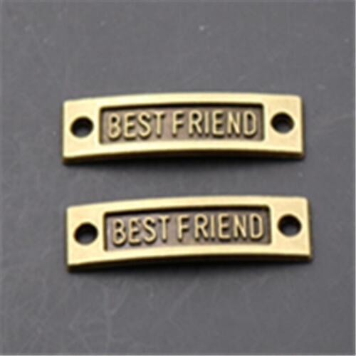8pcs best friend tag charm long strip double hole alloy connector for bracelet necklace DIY jewelry handmade A768
