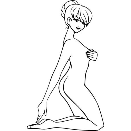 9.4*15.8CM Naked Shy Sexy Girl Vinyl Decals Suitcase sticker Car Sticker High Quality Fashion Popular Style C20-0394