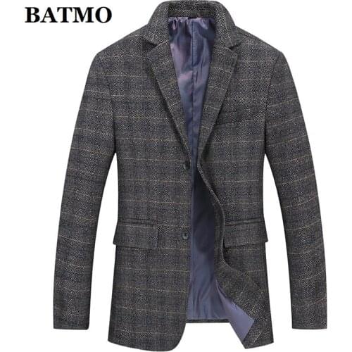 BATMO 2021 new arrival spring plaid casual blazer men,male jackets ,plus-size XXL-8XL 2026