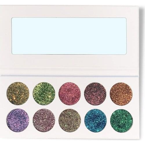 10 Colors Glitter Metallic Eyeshadow Palette High Pigment Halloween Christmas Makeup Face Eye Shadow Pallete