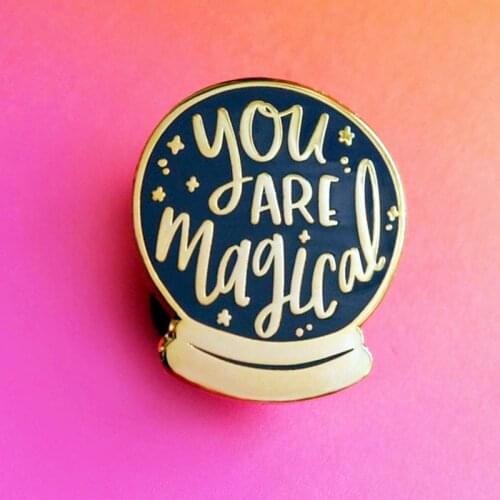 You Are Magical Crystal Ball Brooch Pins Enamel Metal Badges Lapel Pin Brooches Jackets Jeans Fashion Jewelry Accessories