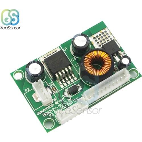 CA-1253 12V to 5V to 3.3V Buck Converter Step Down Module Voltage Conversion Module 12V-5V-3.3V Power Supply Board