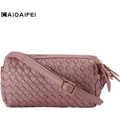 CAIOAIFEI fashion crossbody bags for women Multi-layer pocket small clutches purse casual female handbags Hand-woven ladies bag