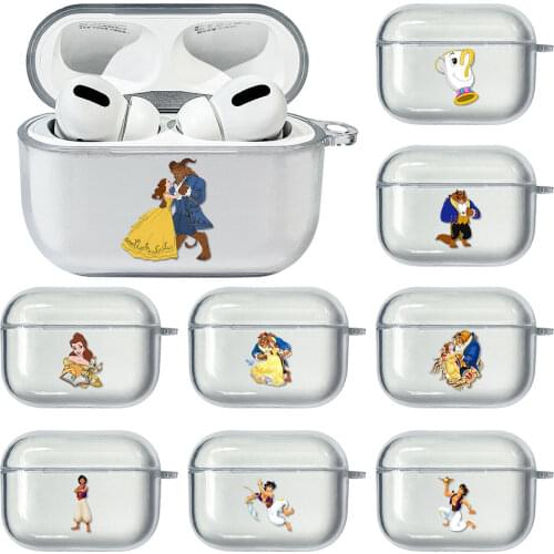 Headphones Case For AirPods Pro Cases Bluetooth Earphone Cover For Apple Air Pods Pro Fundas Disney Beauty and the Beast Aladdin