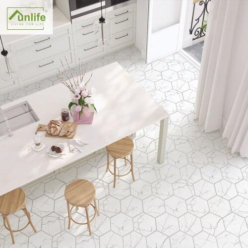 Funlife® Hexagon Floor Sticker Removable Easy Clean Decorative Anti-Slip Waterproof Wall Sticker Bath Backsplash Ground Stickers