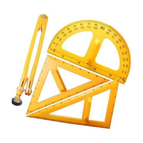 Geometric drawing teaching equipment Set square ruler Compasses aids free shipping