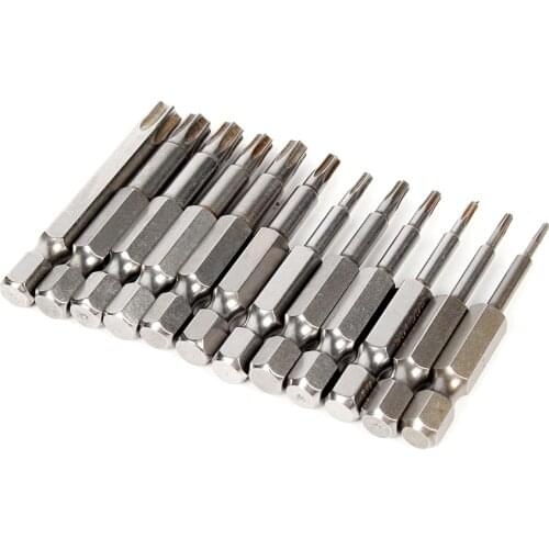 HOEN New 12pcs 50mm Installed 50mm SEALS St5-t40 Torx Magnetic Plum Batch Head Screwdriver Bit