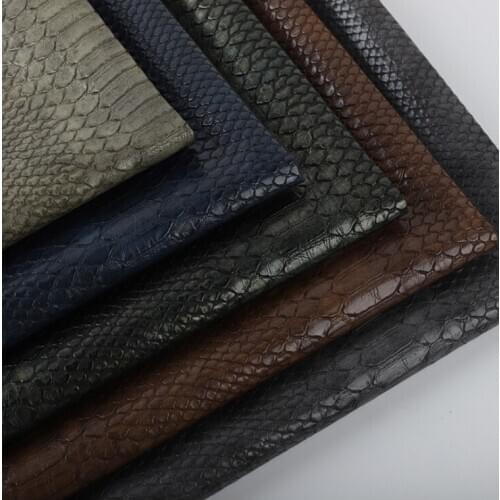 Synthetic PU 1.2mm thickness serpentine snake leather high gloss skin leather fabric