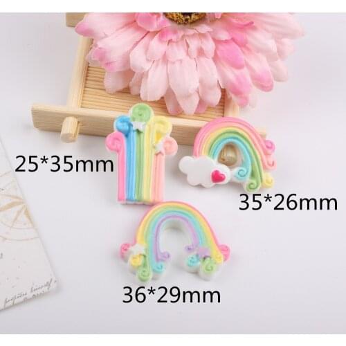10pcs/lot kawaii flat back resin rainbow resin cabochons accessories