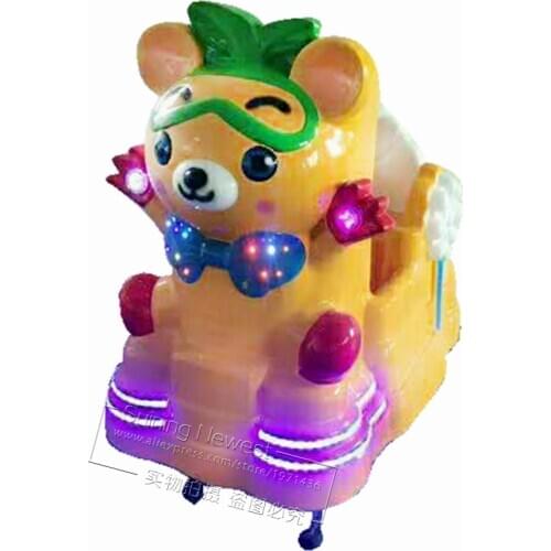 Guangzhou China Manufacturer Indoor Coin Operated Amusement Arcade Game Music Swing Machine Bear Animal Fiberglass Kiddie Rides