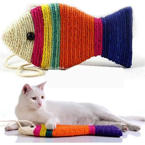 Fish Shape Cat Toys Cat Scratch Board Scratching Pad Cats Grinding Nail Scraper Mat Cat Scratcher Toy(Random Color)