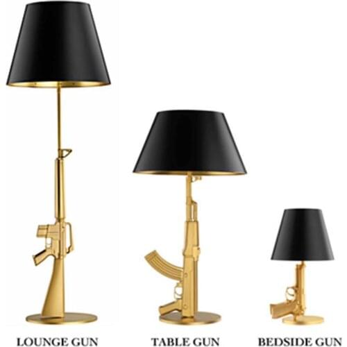 Italy Creative Bedroom Golden Gun Desk Lamp Modern Simple Pike Living Room Floor Lamp Desk Lamp