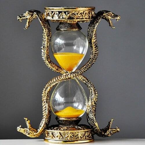 Nordic Style Creative Metal Serpentine Glass Hourglass 15 Minutes Modern Art Craftwork Home Accessories Desk Decoration Gifts