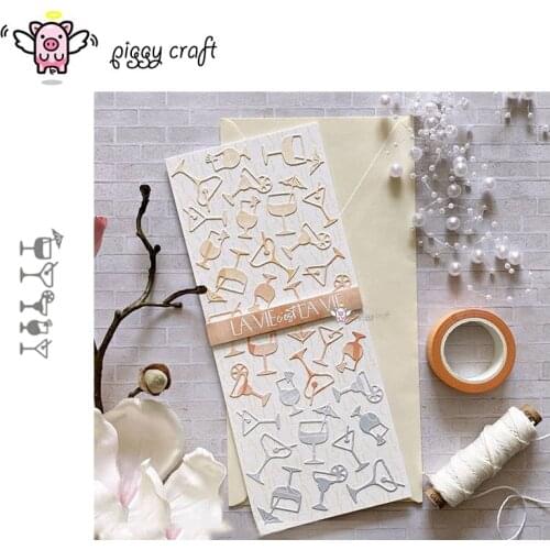 Piggy Craft metal cutting dies cut die mold Summer drink cup Scrapbook paper craft knife mould blade punch stencils dies