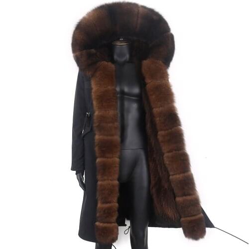 2021 Man Parkas 7XL Waterproof Men Coat Winter Jacket Warm X-Long Fox Fur Liner Coats Natural Fox Fur Outerwear Streetwear