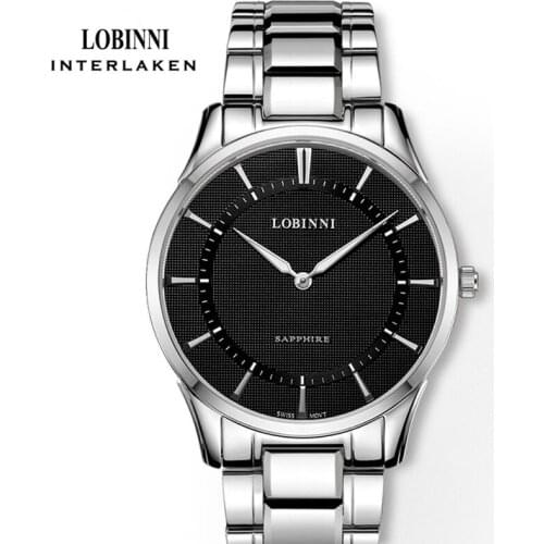 LOBINNI Business Men Top Grade Luxury Dress Mechanical Watch Automatic Movement Mens 316L Solid Steel Luminous Hands Watch