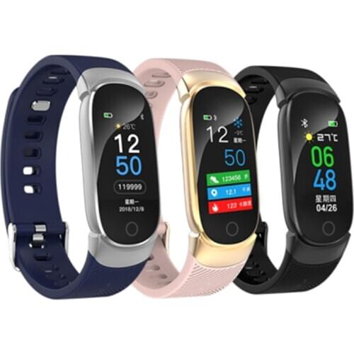 New QW16 Womens Color Screen Smart Bracelet Smart Band IP67 Waterproof Heart Rate Fitness Tracker Blood Pressure Sport Watch
