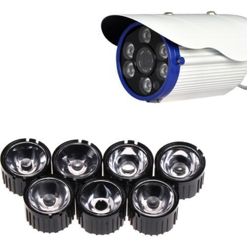 OOTDTY 10 Pcs 5/15/30/45/60/90/120 Degree Lens Reflector Collimator w/ Holder For 1-5W LED