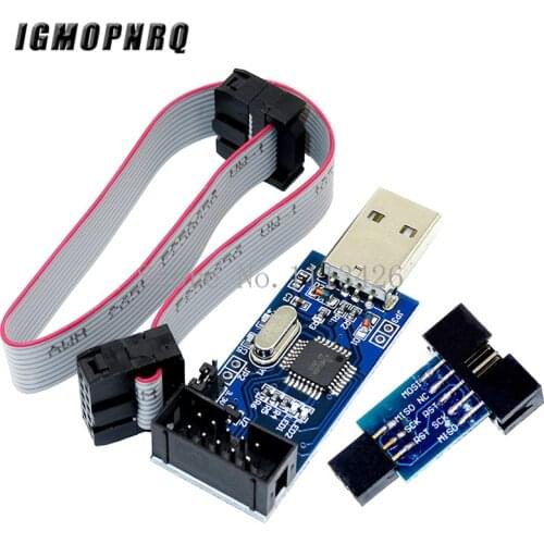 1Set 10Pin To 6 Pin Adapter Board + USBASP USBISP AVR Programmer USB ATMEGA8 ATMEGA128 ATtiny/CAN/PWM 10Pin Wire Module DIY