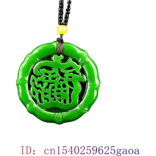 Green Jade Pendant Amulet Carved Chinese Fashion Natural Necklace Gemstone Jadeite Gifts Women Charm Jewelry