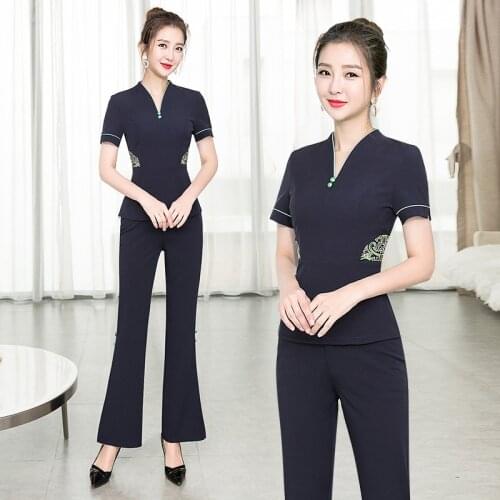 Foot Bath Work Clothes Womens New Pants Set Spa Sauna Massage Work Clothes