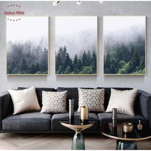 Nordic forest landscape Poster Canvas Painting Poster and Prints Wall Pictures for Living Room Modern Home Decoration Wall Art