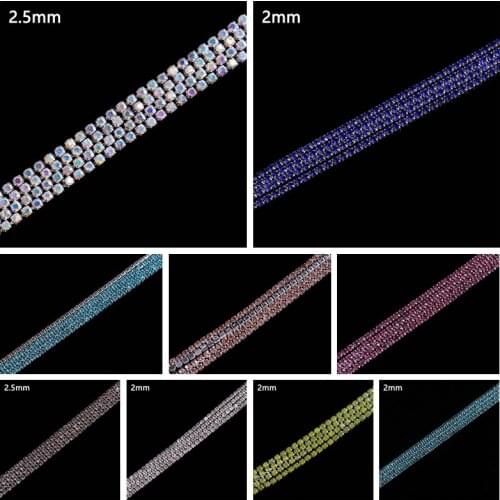 DIY Glass Rhinestone Chain Trim Strass Non Hotfix Crystal Jewelry Rhinestones For Clothes Sew Accessories Strass Rhinestone