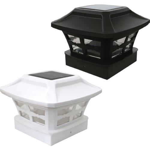 Solar Power Led Deck Cap Post Light Bright Two-color Fence Lights Outdoor Garden Stairs Lighting Corridor Lamp Decorative