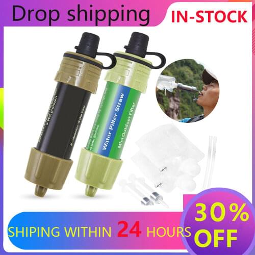2pcs Outdoor Survival Water Purifier Water Filter Straw Water Mini Filter Filtration System Outdoor Activities Emergency Life