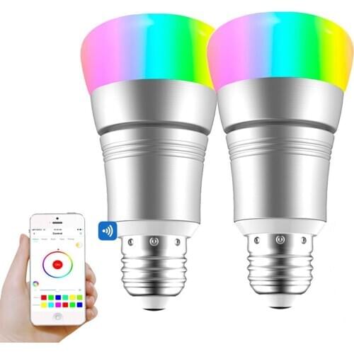 Wifi Smart Bulb App Remote Control Dimming And Color Matching Home Alexa Voice E26 B22 E27 E14 Led Mi Smart Ceiling Lighting