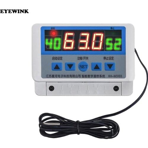 XH-W3103 AC 220V DC 12V 24V Auto Digital Temperature Controller Thermostat System with display switch 30a