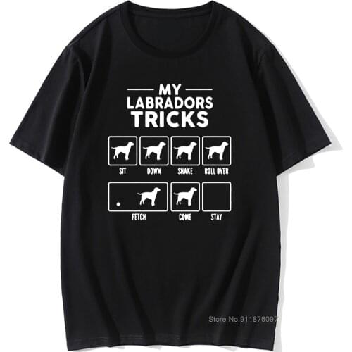 Dog Lover Cotton Labrador Retriever Tricks Short Sleeve Oversized Funny T Shirt Graphic Harajuku Hip Hop T-shirt Streetwear