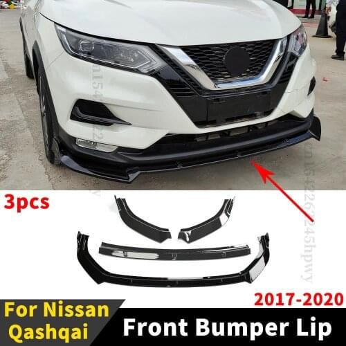 Guard Decoration Splitter Tuning Protector Guard Front Bumper Lip Chin Protection Trim For Nissan Qashqai 2017 2018 2019 2020