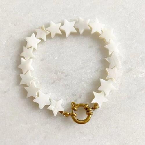 Handmade original jewelry 2021 natural shell star pendant beaded bracelet for women elegant fashion accessories exquisite gifts