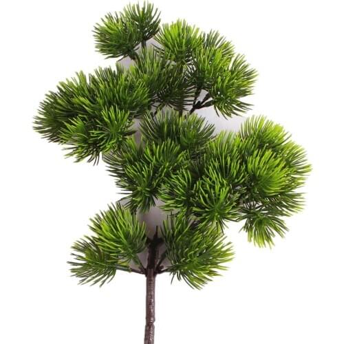 18 Styles Artificial Plants Small Tree Leaf Welcoming Pine Needle Fake Leaves Branch Bonsai Ornaments Home Hotel Garden Decor