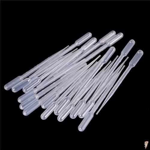 20PCS 3ml Disposable safe Plastic Eye Dropper Transfer Graduated Pipettes Practical Transparent Pipettes Educational Supplies