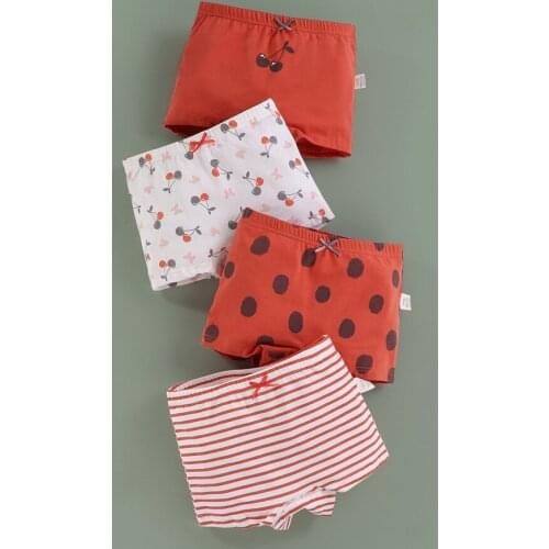 2021 Sale New Free Shipping High Quality Girls Boxer Shorts Panties Kids children cartoon underwear 2-10years Old 4pcs students