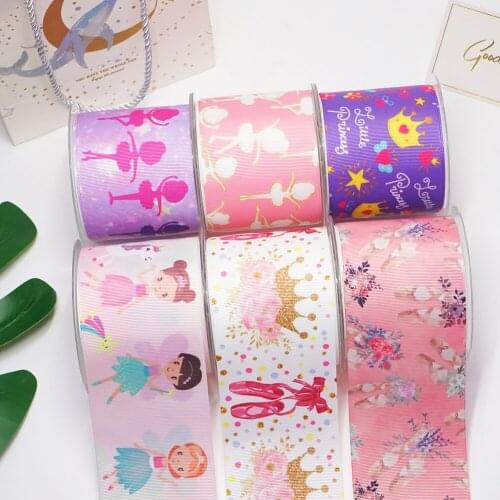 3 inch 75mm 38mm 25mm Characters Printed Grosgrain Ribbon 52216