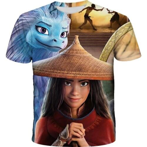 3D Raya And The Last Dragon Kids T Shirt Boy Girls Graphic Funny T-Shirt Novelty Fashion Trend Teenagers Baby Tops