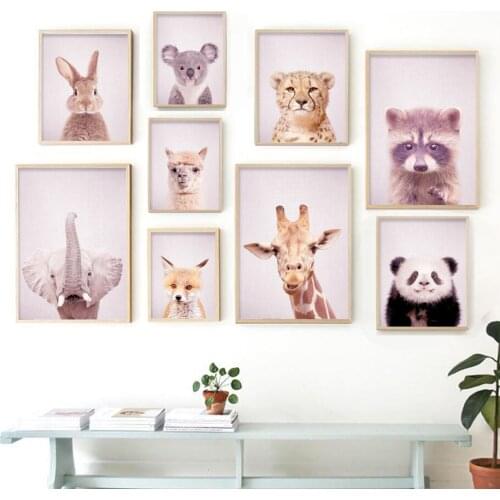 5D Diamond Painting Cartoon Animal Fox Elephant Rabbit Diamond Embroidery Nordic Style Poster Wall Art Living Room Decoration
