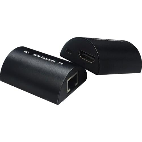 60M HDMI-compatible Extender 1080P 60Hz HD Extender Transmitter Receiver by single cat5e or cat6